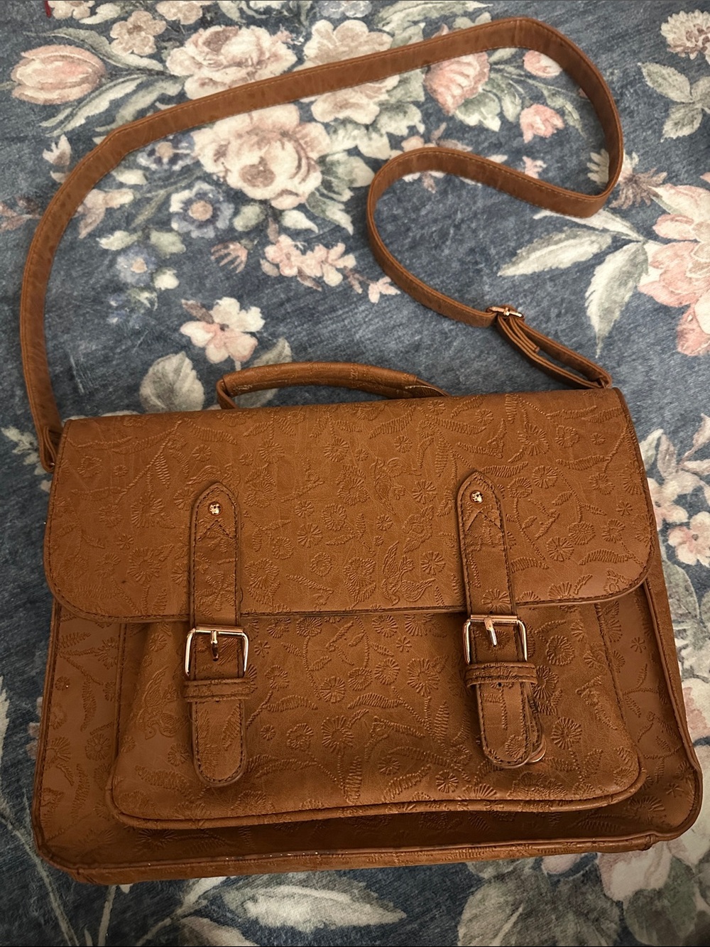 Typo brand Embossed Floral Crossbody messenger bag